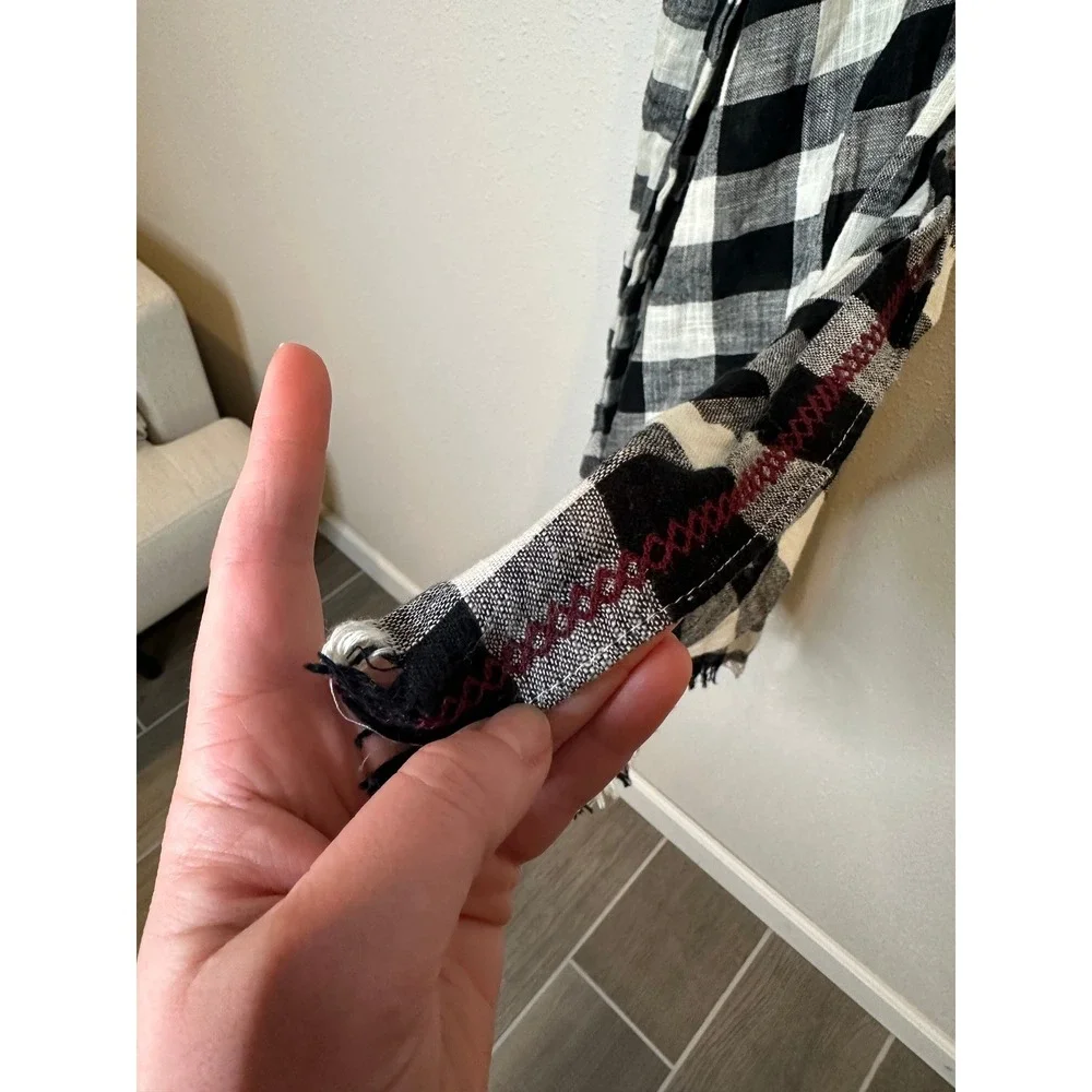 Madewell Black White Buffalo Plaid‎ Scarf